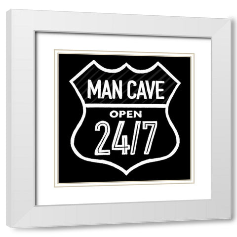 Open Man Cave White Modern Wood Framed Art Print with Double Matting by Villa, Mlli