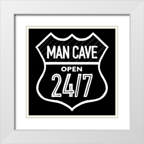 Open Man Cave White Modern Wood Framed Art Print with Double Matting by Villa, Mlli