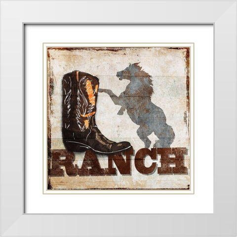 Ranch White Modern Wood Framed Art Print with Double Matting by Villa, Milli