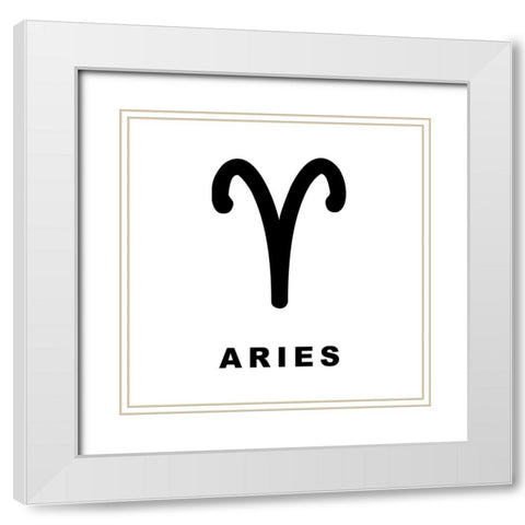 Aries White Modern Wood Framed Art Print with Double Matting by Villa, Milli