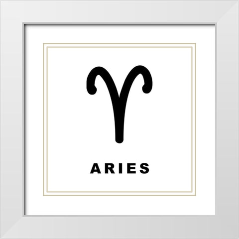 Aries White Modern Wood Framed Art Print with Double Matting by Villa, Milli