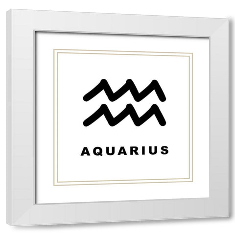 Aquarius White Modern Wood Framed Art Print with Double Matting by Villa, Milli