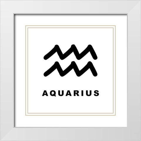 Aquarius White Modern Wood Framed Art Print with Double Matting by Villa, Milli