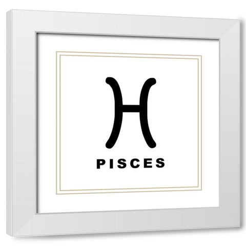 Pisces White Modern Wood Framed Art Print with Double Matting by Villa, Milli