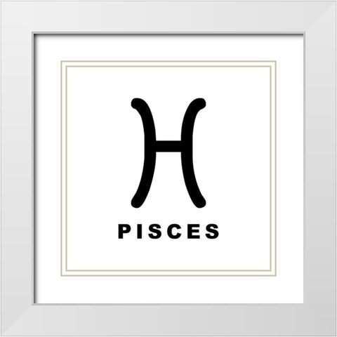 Pisces White Modern Wood Framed Art Print with Double Matting by Villa, Milli