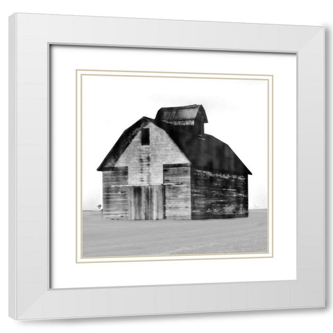 Vintage Sunset Barn White Modern Wood Framed Art Print with Double Matting by Villa, Milli