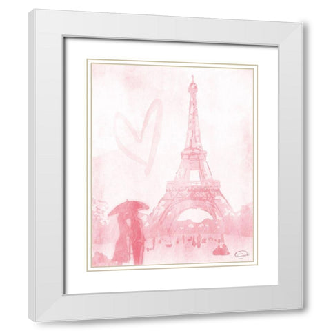 Blush Rain Mate White Modern Wood Framed Art Print with Double Matting by OnRei
