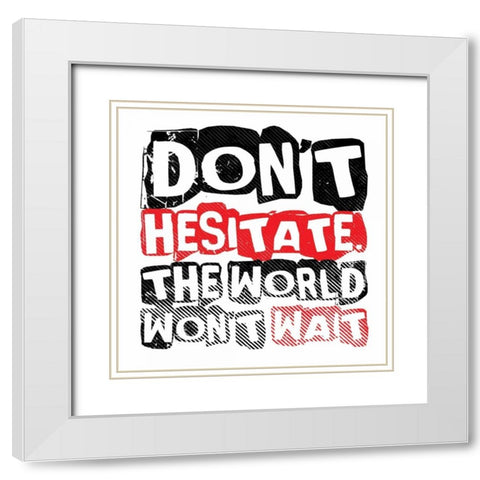 GET UP AND GET 2 White Modern Wood Framed Art Print with Double Matting by OnRei