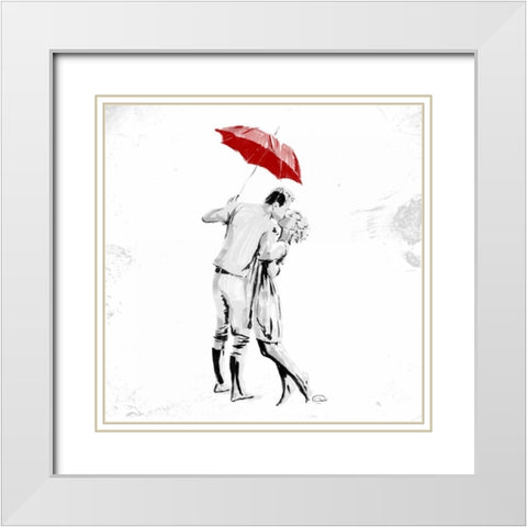 True Love Red Pop White Modern Wood Framed Art Print with Double Matting by OnRei