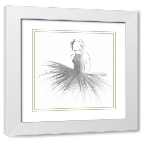 Silver Attitude White Modern Wood Framed Art Print with Double Matting by OnRei
