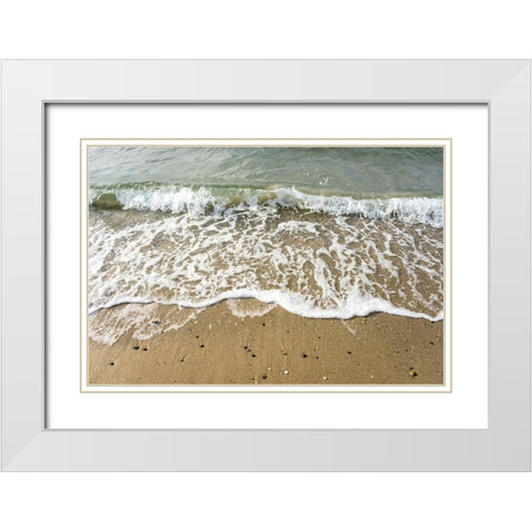 Ocean Waves White Modern Wood Framed Art Print with Double Matting by Orlando