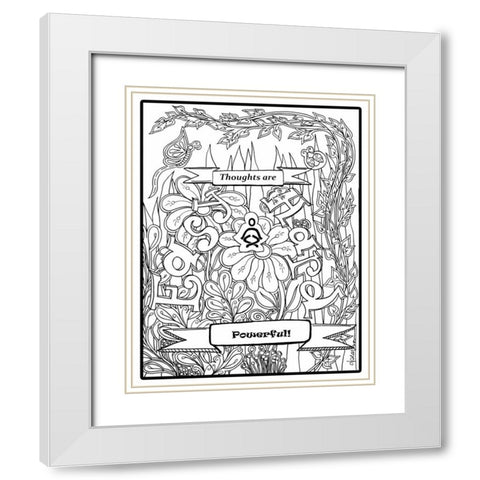 Thoughts are Powerful White Modern Wood Framed Art Print with Double Matting by Pearson, Debbie