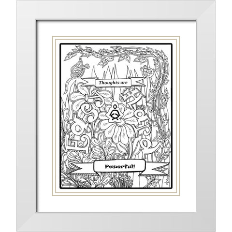 Thoughts are Powerful White Modern Wood Framed Art Print with Double Matting by Pearson, Debbie