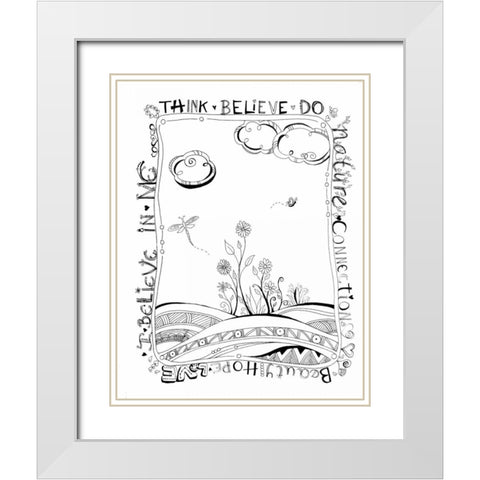 Think Believe Do White Modern Wood Framed Art Print with Double Matting by Pearson, Debbie