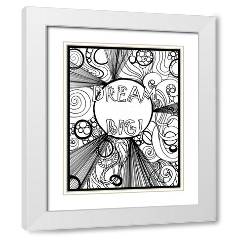 Dream Big White Modern Wood Framed Art Print with Double Matting by Pearson, Debbie
