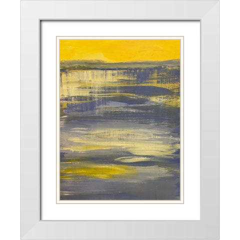Bright Horizon 1 White Modern Wood Framed Art Print with Double Matting by Spina, Phyllis