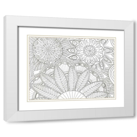 Jungle Flora 3 Less White Modern Wood Framed Art Print with Double Matting by Varacek, Pam