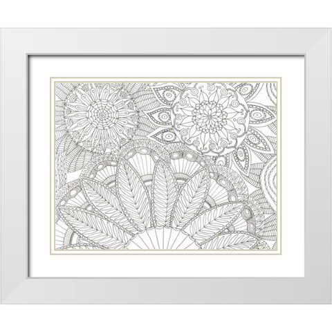Jungle Flora 3 Less White Modern Wood Framed Art Print with Double Matting by Varacek, Pam