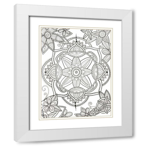 Floral Pond White Modern Wood Framed Art Print with Double Matting by Varacek, Pam