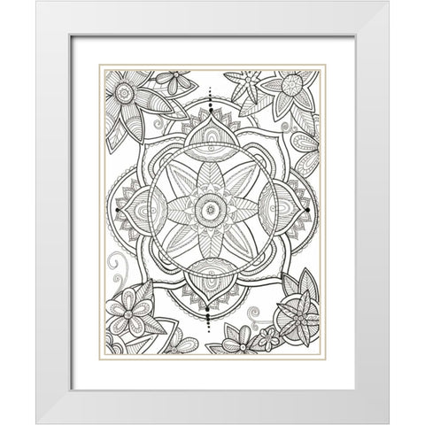 Floral Pond White Modern Wood Framed Art Print with Double Matting by Varacek, Pam