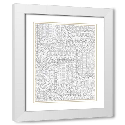 Geometric 2 White Modern Wood Framed Art Print with Double Matting by Varacek, Pam