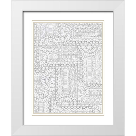 Geometric 2 White Modern Wood Framed Art Print with Double Matting by Varacek, Pam