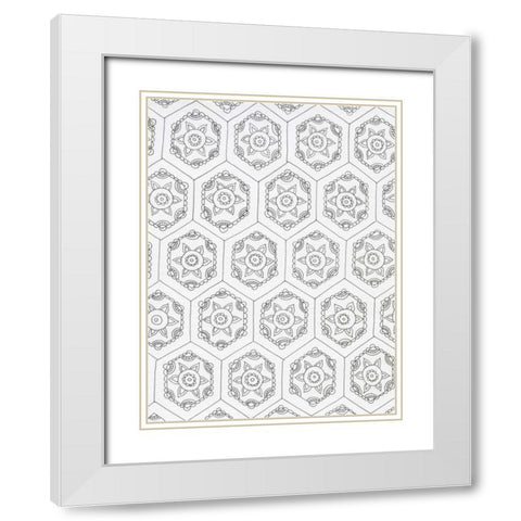 Geometric 3 White Modern Wood Framed Art Print with Double Matting by Varacek, Pam
