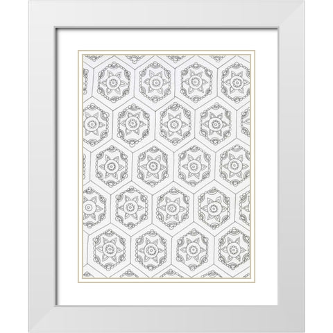 Geometric 3 White Modern Wood Framed Art Print with Double Matting by Varacek, Pam