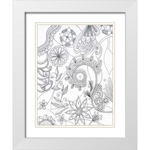 String Jungle White Modern Wood Framed Art Print with Double Matting by Varacek, Pam