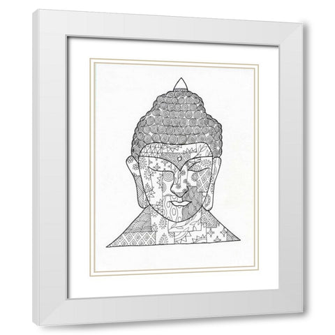 Religious Intent White Modern Wood Framed Art Print with Double Matting by Varacek, Pam