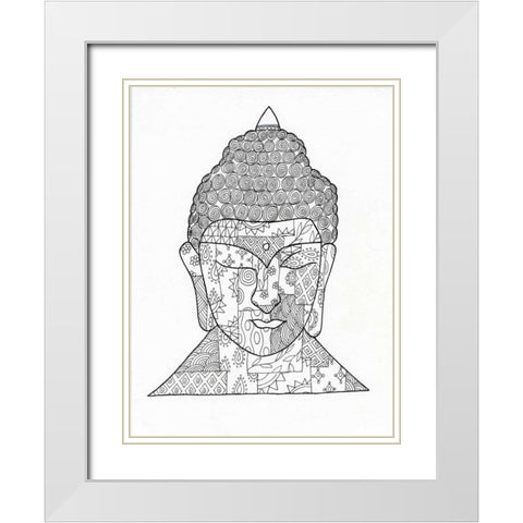Religious Intent White Modern Wood Framed Art Print with Double Matting by Varacek, Pam