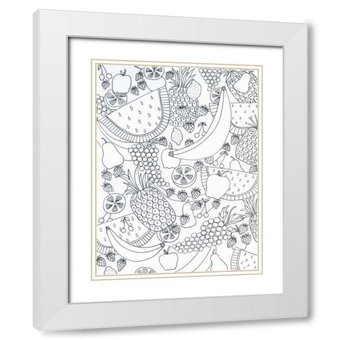 String Fruit White Modern Wood Framed Art Print with Double Matting by Varacek, Pam