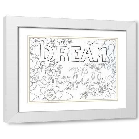 Colorful Dream White Modern Wood Framed Art Print with Double Matting by Varacek, Pam
