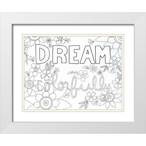 Colorful Dream White Modern Wood Framed Art Print with Double Matting by Varacek, Pam