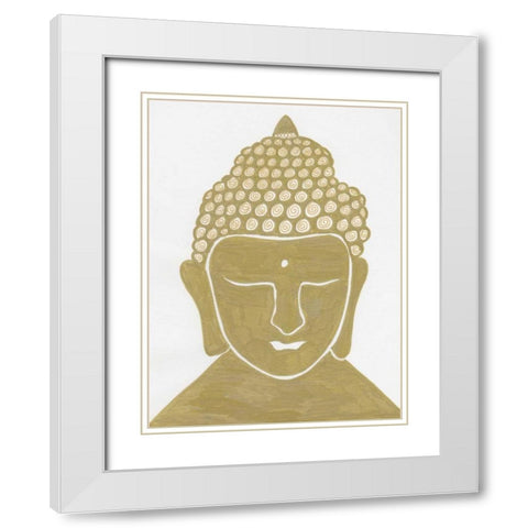Budahh Gold White Modern Wood Framed Art Print with Double Matting by Varacek, Pam
