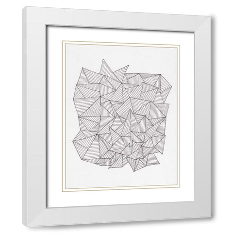 Triangle Jungle 1 White Modern Wood Framed Art Print with Double Matting by Varacek, Pam