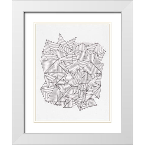 Triangle Jungle 1 White Modern Wood Framed Art Print with Double Matting by Varacek, Pam