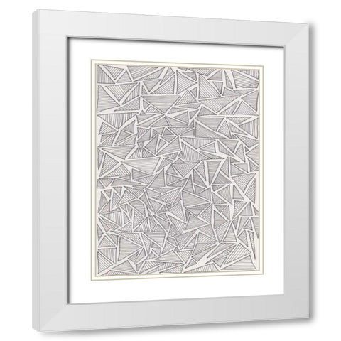 Triangle Jungle 2 White Modern Wood Framed Art Print with Double Matting by Varacek, Pam
