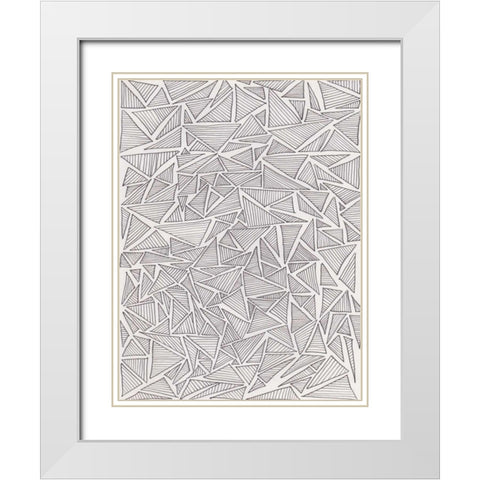 Triangle Jungle 2 White Modern Wood Framed Art Print with Double Matting by Varacek, Pam