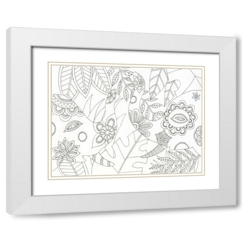 All Seeing Jungle White Modern Wood Framed Art Print with Double Matting by Varacek, Pam