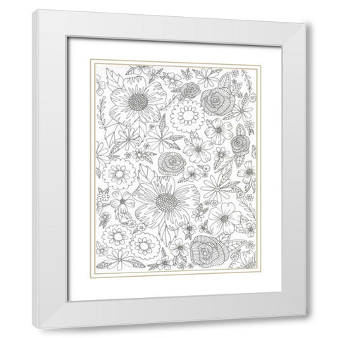 Flourish Descent White Modern Wood Framed Art Print with Double Matting by Varacek, Pam