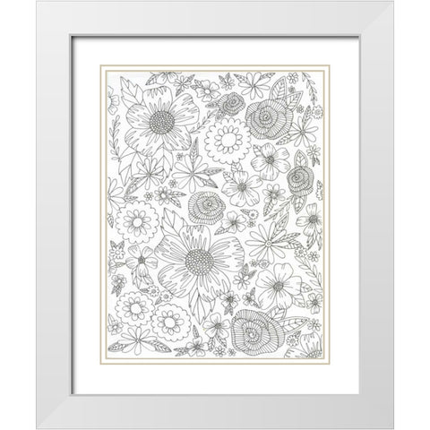 Flourish Descent White Modern Wood Framed Art Print with Double Matting by Varacek, Pam