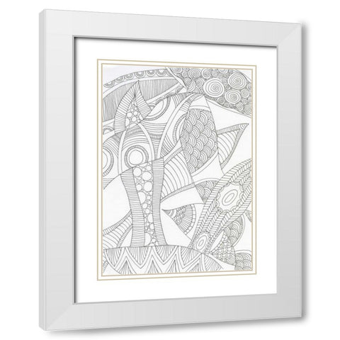 African Tango White Modern Wood Framed Art Print with Double Matting by Varacek, Pam