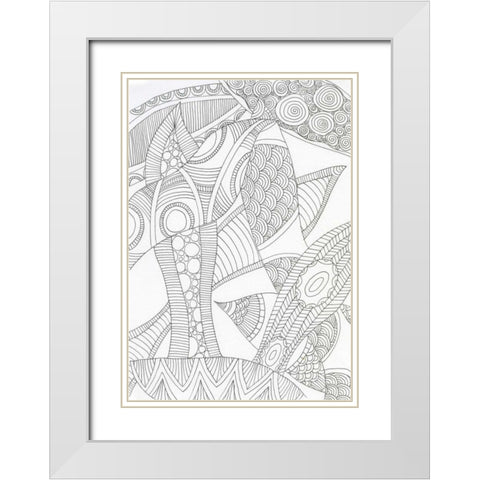 African Tango White Modern Wood Framed Art Print with Double Matting by Varacek, Pam