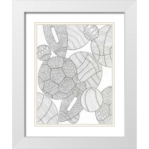 Sports Complex White Modern Wood Framed Art Print with Double Matting by Varacek, Pam