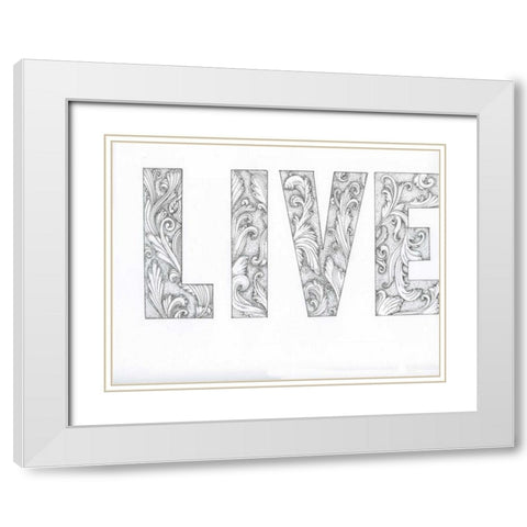 Living Flourishly White Modern Wood Framed Art Print with Double Matting by Varacek, Pam