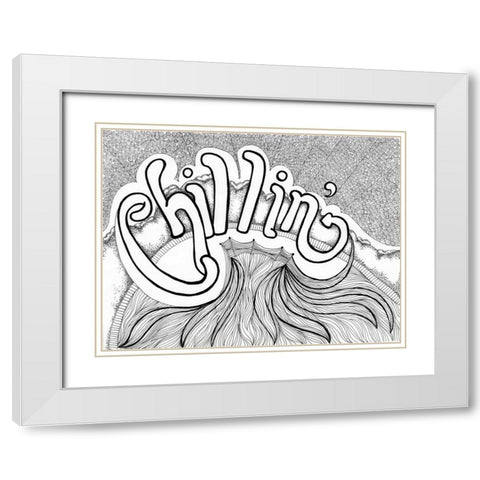 Chillin Free White Modern Wood Framed Art Print with Double Matting by Varacek, Pam