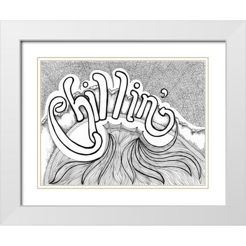 Chillin Free White Modern Wood Framed Art Print with Double Matting by Varacek, Pam