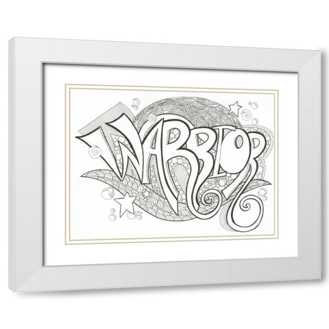 Warrior Within White Modern Wood Framed Art Print with Double Matting by Varacek, Pam