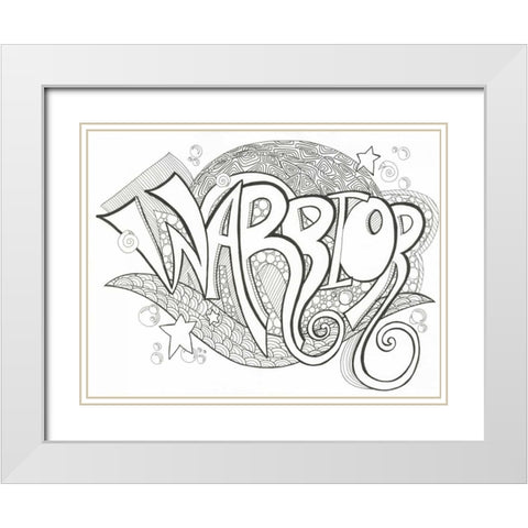 Warrior Within White Modern Wood Framed Art Print with Double Matting by Varacek, Pam